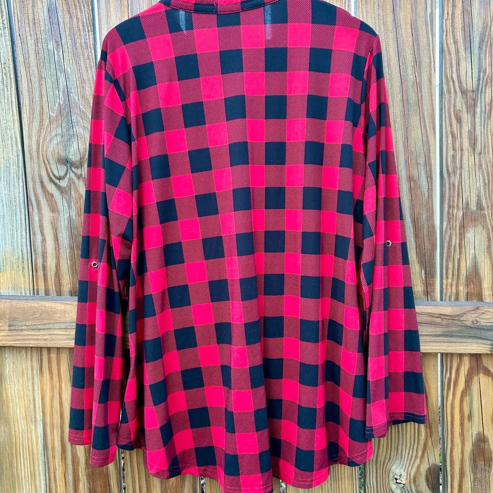 Buffalo Check Shirt Sz. 3x Women’s Plaid Tunic by Murrono - Picture 6 of 6